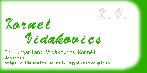 kornel vidakovics business card
