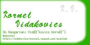 kornel vidakovics business card